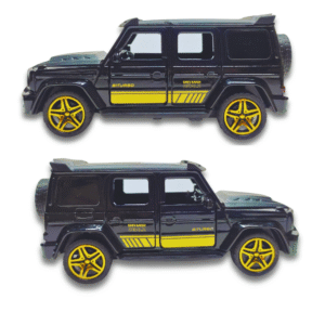 Shivansh Dealz G-Wagon Diecast Toy Car – 1:36 Scale, Metal Body, Pull-Back Action, Openable Doors – Black with Golden Accents