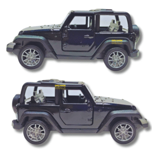 Shivansh Dealz – Mahindra Thar Diecast Metal Toy Car, 1:36 Scale, Pull Back Action, Openable Doors (Black)