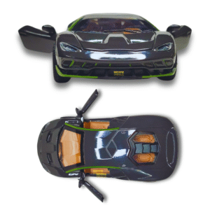 Shivansh Dealz Lamborghini Diecast Toy Car – 1:36 Scale, Alloy Metal Body, Pull-Back Action, Openable Doors – Sports Car Model (Gray/Black)